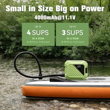 Rechargeable 20PSI SUP Pump The Jungle -Quick Portable SUP Air Pump,Electric Paddle Board Pump for Inflatable Paddle Boards, Boats, Inflators - Image 3