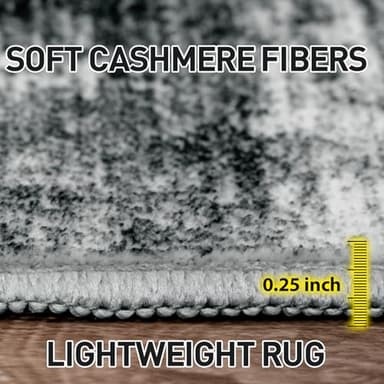 9x12 Area Rugs Washable Rug: Modern Abstract Living Room Rug Soft Anti-Skid Thin Carpet Indoor Floor Non-Shedding Carpets for Bedroom Dining Room Farmhouse Nursery Home Office Black - Image 6