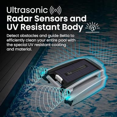 Betta SE Plus - Solar-Powered Robotic Pool Skimmer with 24/7 Continuous Cleaning Power, Dual Charging Options, Twin Salt Chlorine Tolerant Motors, and Shallow Water Safeguard - Image 8