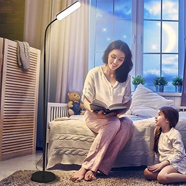 Floor Lamp -WioMio Led Floor Lamp with Remote and Touch Control for Stepless Dimmer & Temperatures, Harmless Light for Eye-caring, Adjustable Gooseneck Standing Lamp for Living Room & Bedroom. - Image 6