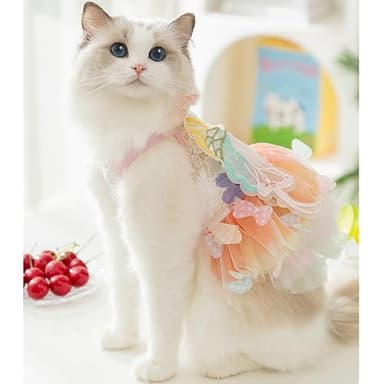 Butterfly Dog Costume Pet Girl Cute Puppy Clothes for Small Dog Girls Halloween Costum Cat Outfit for Kitten Chihuahua Yorkie Pomeranian (Small size for 3.3-5.5lb pets) - Image 3