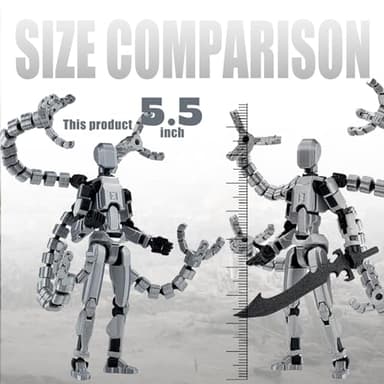 Already Assembled T13 Action Figure Accessories,T13 Multi-Jointed Movable,for Collectors Desktop Decorations t-13 Movability 3D Printed Toys (Gray) - Image 2