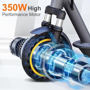 VOLPAM Electric Scooter for Adult, 350W Motor, 19/21 Miles Long Range, 19/22 MPH Speed, 8.5" Tires, Folding E-Scooter for Adults, E Kick Scooter with Smart APP, Dual Braking - Image 2