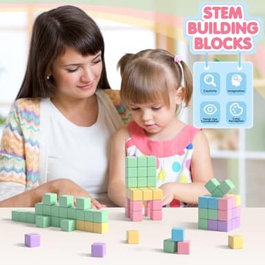 Apluses 32pcs Magnetic Blocks Building Cubes for Toddlers, Classroom Must Haves Creative Learning Kids Gifts, Preschool Montessori Sensory Autism Magnet Toys for Boys and Girls Ages 3 4 5 6 - Image 5