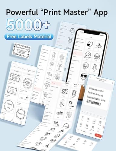 Phomemo M250 Label Maker Machine with Tape, 3 Inch Thermal Label Maker, 2025 Upgrade Portable Barcode Printer for Business, Home, Logo Label, Sticker Printer for Phones & PC, with 1 Roll Label - Image 6