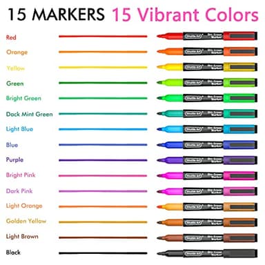 Shuttle Art Dry Erase Markers, 15 Colors Magnetic Whiteboard Markers, Fine Point, Perfect For Writing on Whiteboards, Dry-Erase Boards,Mirrors for School Office Home - Image 2