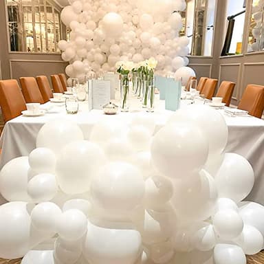 Voircoloria 105pcs White Balloons 12inch Party Balloons for Birthday Baby Shower Graduation Wedding Anniversary Party Decorations - Image 5