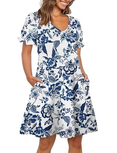 Vestidos De Verano para Mujer 2025 Swimsuit Coverup Loose V Neck Dress Sundresses with Pockets Eyelet - Image 2