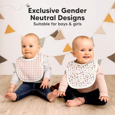 8-Pack Organic Baby Bibs for Boys, Girls - Soft Cotton Drooling and Teething Bibs for Baby Girl & Boy, Extra Absorbent, Easy To Clean & Put On for Toddler, Newborn, Infant 0-24 Months (Sweet Charm) - Image 6