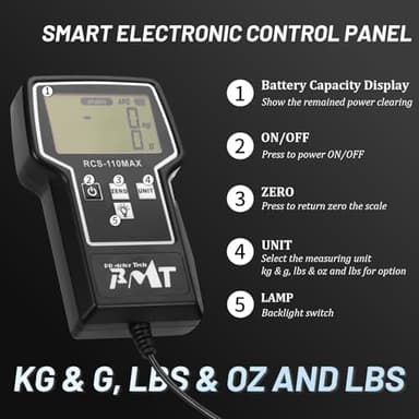 PB Motor Tech 110LBS Digital Refrigerant Charging Scale with Ultra Large LCD Screen & Portable Case, High Precision HVAC Freon Scale for Weighing Recovery Tanks - Image 3