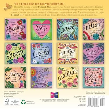 A Year of Hope and Inspiration 2025 Mini Calendar — By Deborah Mori, 7" x 7" - Image 3
