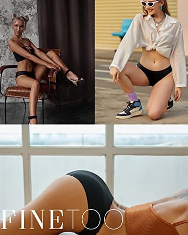 FINETOO 6 Pack Women’s Seamless Hipster Underwear No Show Panties Invisibles Briefs Soft Stretch Bikini Underwears XS-XXL(XS) - Image 3
