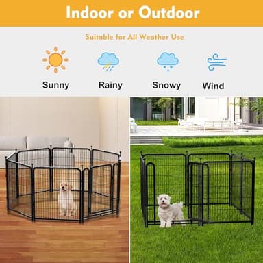 Getlay Tall Garden Fence, 32 in(H) Dog Fence Outdoor for Yard. 12 Panels Total 26.6 Ft(L) Puppy Playpen, Suitable for Indoor or Outdoor Use Play Pens for Puppys, Large Dog Pen, Fences for Garden - Image 5