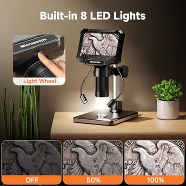 Aikokkl Digital Microscope USB - Professional with 8 Light, High Resolution, for Coin Collecting Circuit Board Inspection - Image 4
