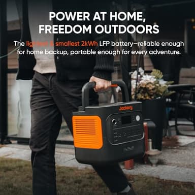 Jackery Explorer 2000 v2 Portable Power Station, 2042Wh LiFePO4 Home Backup Battery, 2200W Solar Generator, USB-C PD 100W Fast Charging for Emergencies, Power Outages, Camping(Solar Panel Optional) - Image 3