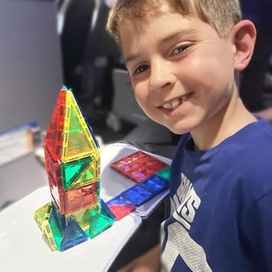 CreateOn Crayola Mini Magnetic PIP-Tiles, Building Set for Kids, Magnetic Building Toys for Kids, STEM Travel Toys for Boys and Girls Ages 3+, 42-Piece Set (Bold) - Image 5