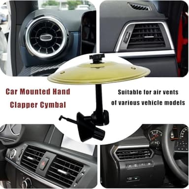 Car Cymbal, Car Cymbal Air Vent, Mini Drum Crash Cymbal For Car Vent, Suitable For All Types Of Vehicles (Gold) - Image 2