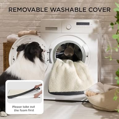 Bedsure Dog Bed Medium Size Dog - Comfy Flat Puppy Beds with Removable Washable Cover, Orthopedic Egg Crate Foam Pet Mat, Suitable for Pet Up to 30 lbs - Image 5