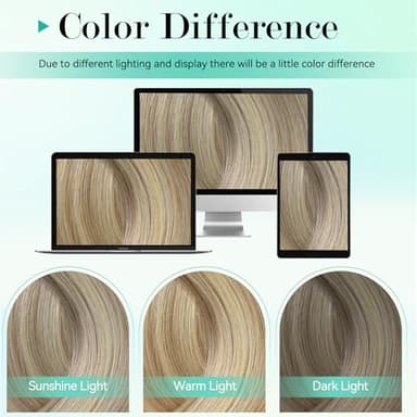 Ukira Ash Blonde Hair Extensions Real Human Hair, 22 Inch 75g 7pcs 18/613 Mixed Bleach Blonde Clip in Hair Extensions Human Hair, Soft Natural Straight Remy Human Hair Clip in Extensions for Women - Image 4