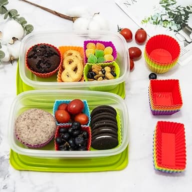 SmartKitch Silicone Cupcake Liners & Muffin Cups - 36pcs Non-Stick Silicone Lunch Box Dividers & Bento Box Accessories - Image 5