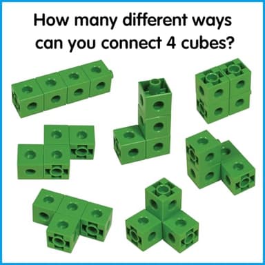 edxeducation Linking Cubes | Set of 100 | Counting Cubes | Color Sorting Toys | Math Manipulatives for Preschoolers, Pre K - Image 6
