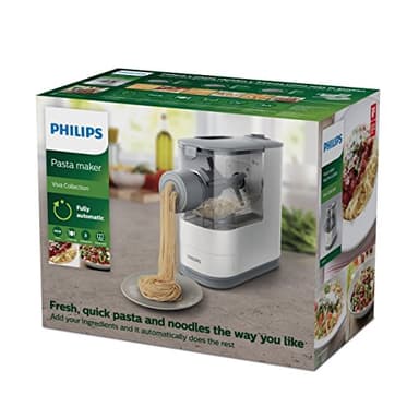Philips Kitchen Appliances Compact Pasta and Noodle Maker, Viva Collection, Comes with 3 Default Classic Pasta Shaping Discs, Fully Automatic, Recipe Book, Small, White (HR2370/05) - Image 23