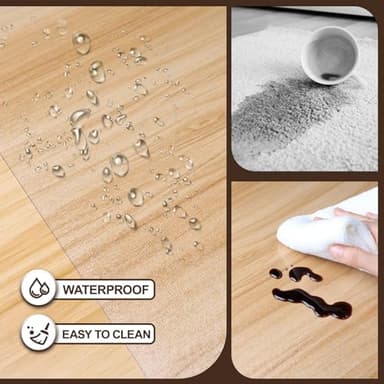 Clear Office Chair Mat, 50"x 60" No Slip Vinyl Desk Chair Mat for Hard Floors, 2mm Thick Heavy-Duty Computer Floor Mat, Waterproof Rolling Chair Floor Protector for Home Office - Image 5