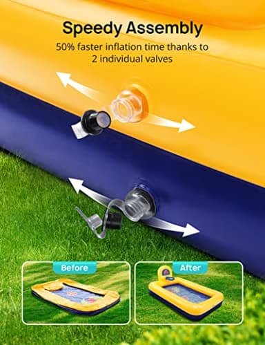 Kiddie Pool, Evajoy Inflatable Kids Pool, Summer Water Party Inflatable Pool for Backyard & Garden 90 * 55 * 35 inch - Image 6