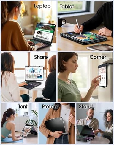 NOKBABO for iPad 13 pro case with Keyboard & iPad Air 13 inch case Keyboard, Rainbow Backlits, Pencil Holder, 360°Rotatable, Compatible with iPad Pro 12.9 6th/5th/4th/3rd Generation - Black - Image 5