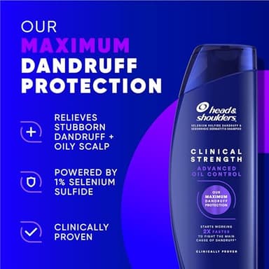 Head & Shoulders Clinical Dandruff Shampoo Twin Pack, Prescription Strength, Oil & Flake Control, Seborrheic Dermatitis Relief, Citrus, 13.5 Fl Oz Each (Set of 2) - Image 2