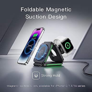 MURPISO 3 in 1 Charging Station for Apple,Magnetic Foldable Charger for Travel,Wireless Charger Pad for iPhone 16/15/14/13/12/Pro/Max/Mini,AirPods Wireless/Pro,iWatch Ultra/SE/10/9/8/7/6/5/4/3/2 - Image 6