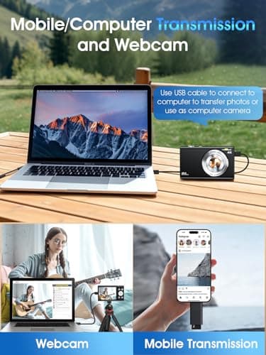 Digital Camera,Autofocus 4K Vlogging Camera for Photography with 32GB Card,48MP Portable Compact Point and Shoot Digital Camera for Teens Adult Beginner with 16X Zoom,Anti-Shake,2 Batteries(Black) - Image 8