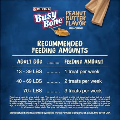 Purina Busy Bone Adult Dog Chew Bone Treats, Peanut Butter - 10 ct. Pouch - Image 10