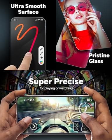 ZAGG Glass+ Screen Protector for iPhone 15 Plus - 3X Stronger with Reinforced Edges, Scratch & Smudge-Resistant Surface, InvisibleShield, Easy to Install - Image 4