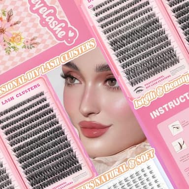 Lash Clusters Kit, 560 Pcs Eyelashes Clusters Kit 9-16mm Individual Lash Extension Kit D Curl Fluffy Wispy False Eyelashes (50D+60D New, Lash Clusters Kit) - Image 5