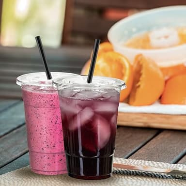 WUHUIXOZ [200 Sets - 12oz Plastic Cups with Lids and Straws, Disposable Cups for Iced Coffee, Smoothie, Milkshake, Cold Drinks - Clear - Image 6
