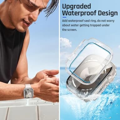 Goton Waterproof Case Compatible for Apple Watch Screen Protector Series 6/5/4, SE 3/2/1 40mm, Hard Bumper with Tempered Glass for iWatch Cover 40 mm - Image 3