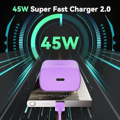 45W Super Fast Charger USB Type C Charger Cord 6.6FT with Android Phone Charger Fast Charging Block for Samsung Galaxy S25/S25 Ultra/S25+/S24 Ultra/S24/S24+/S23 Ultra/S23/S22/S20/S21/Note 20/Note 10 - Image 6