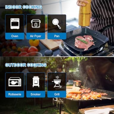 Wireless Meat Thermometer – Digital Cooking Thermometer with Wireless Probe – 500Ft Remote Range Food Thermometer – with iOS & Android Read App -Preprogrammed Temperatures for BBQ, Oven, Grill - Image 4