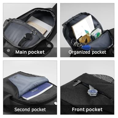 BROADREAM Crossbody Sling Backpack Waterproof Sling Bag for Women Men Anti Theft Crossbody Bags with RFID Blocking Hiking Backpack - Image 3