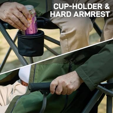 EVER ADVANCED Tall Directors Chair with Cup Holder 31", Bar Height Folding Chair for Camping, Sports with Carry Bag, Mesh Pockets and Footrest, Heavy Duty 300 lbs, Black - Image 6
