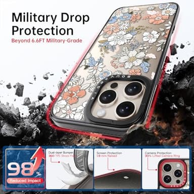 Bouvardia for iPhone 16 Pro Case, Shockproof Protective Phone Case & Lovely Flower Floral Design, Aesthetic Cute Girly Cover from Extraordinary Designer for Women and Girl - Image 2