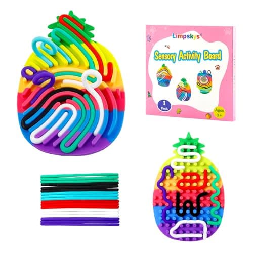 Sensory Activity Board, Silicone Maze Sensory Toy ,Sensory Toys for Kids with Autism,Quiet Fidget Toys,Fidget Toys Adults, Quiet Touch Toy, Great for Ages preschoolers to Adults ,with 18 Strings - Image 1