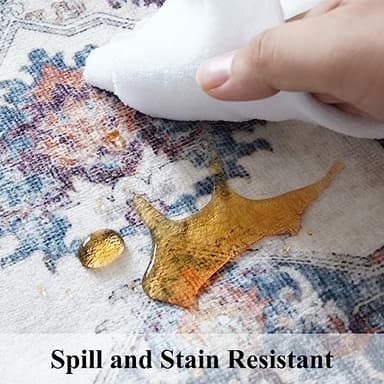 10x14 Washable Vintage Area Rug: Indoor Extra Large Rugs for Living Room Soft Stain Resistant Carpet with Non-Slip Backing Thin Accent Low Pile Print Floor Mat for Bedroom Dining Room(10x14 Brick) - Image 6