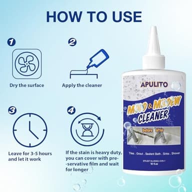 APULITO Household Black Stain Gel for Bathroom Shower Kitchen Tile Grout, Sinks Countertops 10 Fl Oz (Pack of 1) - Image 6