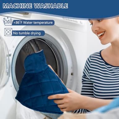 Heating Pad for Neck and Shoulders and Back, Weighted Heating Pads for Back Pain Relief, 2.2lb Large Electric Heat Pad, 6 Heat Settings, 5 Auto-Off, Birthday Christmas Gifts for Women Mom Men Dad Blue - Image 6