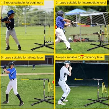 Baseball/Softball Swing Trainer Aid - Baseball Training Equipment, Upgraded Level 5 Elasticity Baseball/Softball Accessories - Equipment for Batting and Hitting, Premium Portable Batting Trainer Aid - Image 3