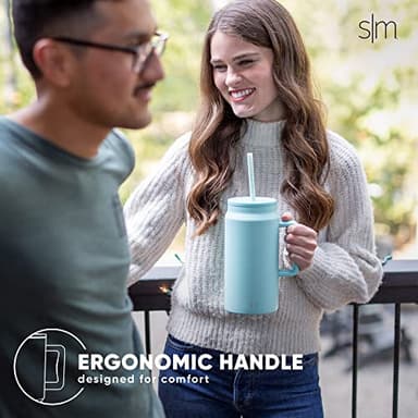Simple Modern 50 oz Mug Tumbler with Handle and Straw Lid | Reusable Insulated Stainless Steel Large Travel Jug Water Bottle | Gifts for Women Men Him Her | Trek Collection | 50oz | Graphite - Image 8