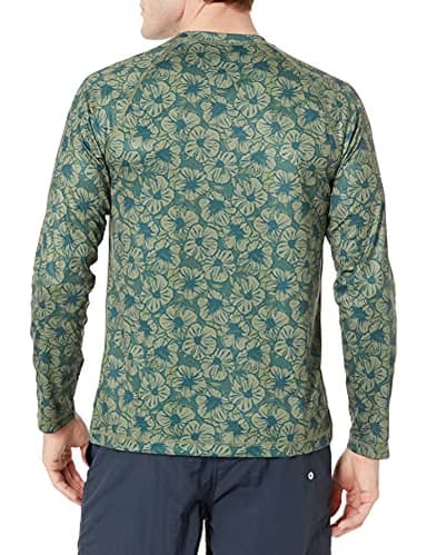 Amazon Essentials Men's Long-Sleeve Quick-Dry UPF 50 Swim Tee, Olive Hibiscus Flower, X-Large - Image 2