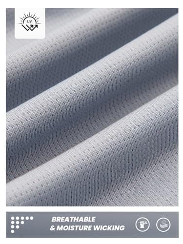 NORTHYARD Men's Running Shirt Long Sleeve Quarter Zip Pullover Moisture Wicking Quick Dry Athletic Workout Shirts LIGHTGRET-S Lightgrey - Image 5